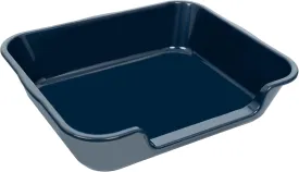 1 Pack Extra Large Dog Litter Box Pan Tray (ABS Material), Low Entry Jumbo Senior Litter Boxes for Multiple Kitten Big Cats, Pet Safe Indoor Dog Potty (Dark Blue, 24" L x 20" W)