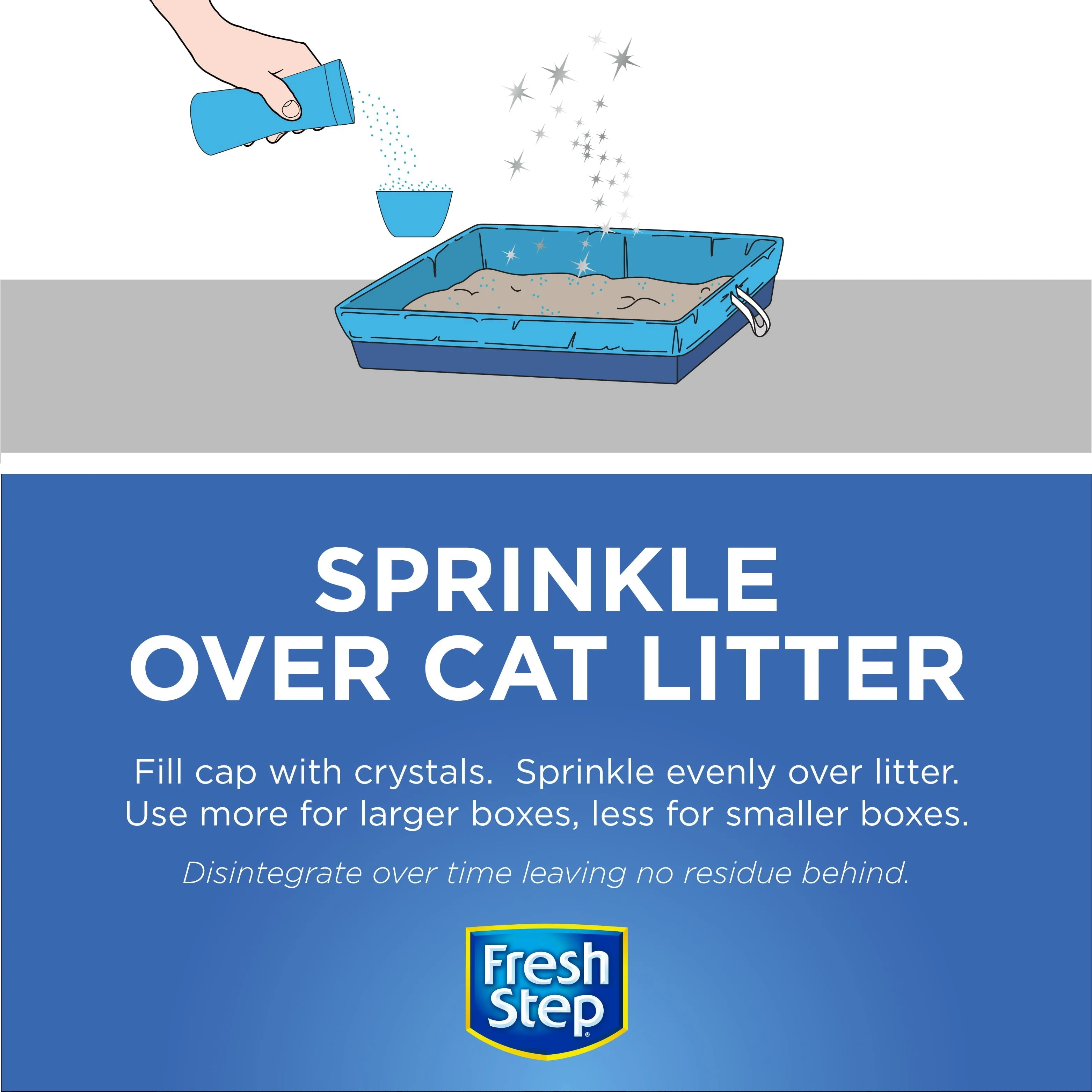 (2 pack) Fresh Step, Fresh Scent Cat Litter Box Scent Crystals, 15 oz | Cat Litter Box Deodorizer
