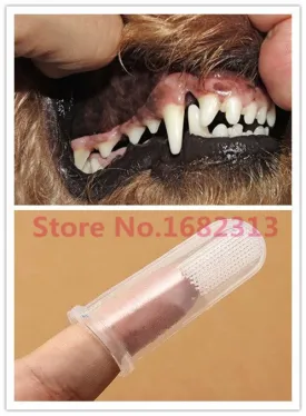 2015 Super Soft Pet Finger Toothbrush Teddy Dog Brush Bad Breath Tartar Teeth Care Dog Cat Cleaning Supplies