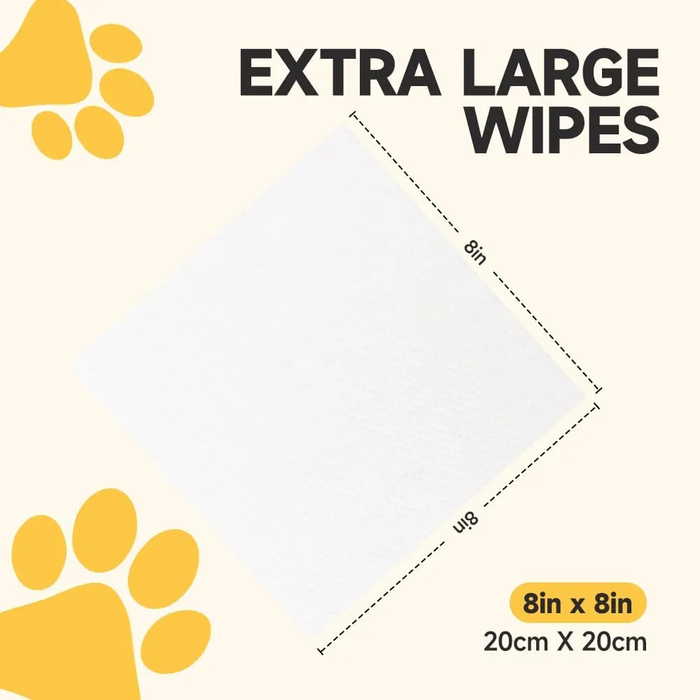 3-in-1 Pet Wipes for Dogs & Cats, Cleaning, Odor-Controlling & Hydrating, Grooming Wipes for Paws, Body and Butt, Unscented, 100 Count