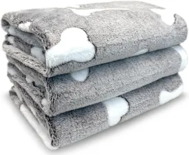 3 Pack Dog Blankets for Small Dogs, 23''x16'' Washable Dog Blanket, Soft Pet Blankets for CatRabbitGuinea Pig Small Animal Fleece Bedding Cute Claw Pattern Rabbit Bedding
