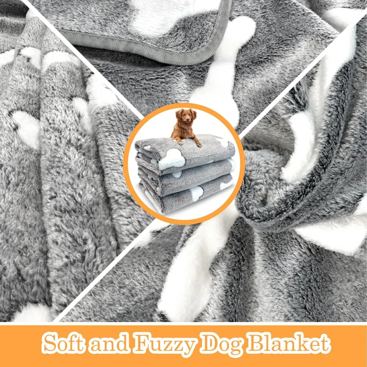 3 Pack Dog Blankets for Small Dogs, 23''x16'' Washable Dog Blanket, Soft Pet Blankets for CatRabbitGuinea Pig Small Animal Fleece Bedding Cute Claw Pattern Rabbit Bedding