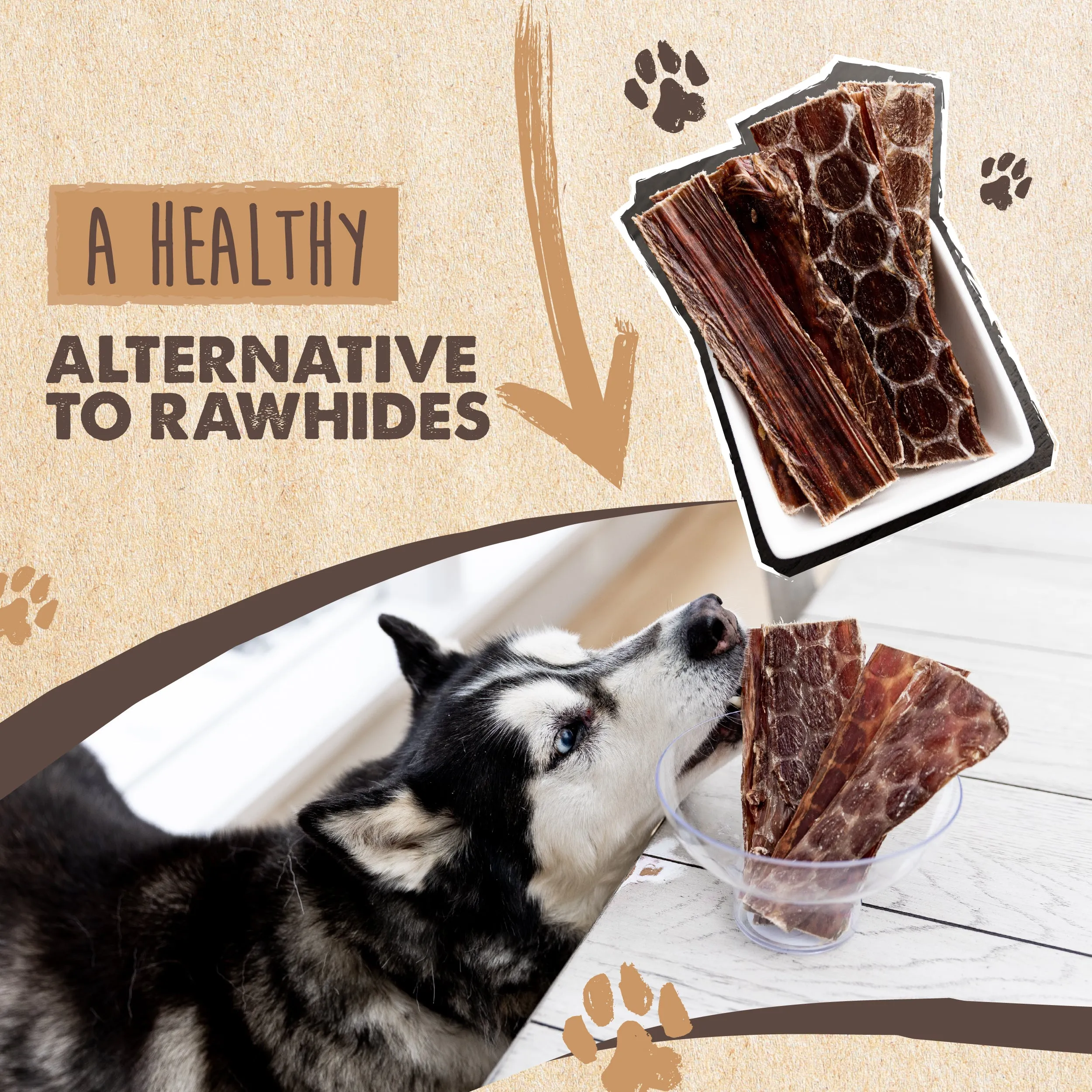 All-Natural Beef Gullet Jerky for Dogs