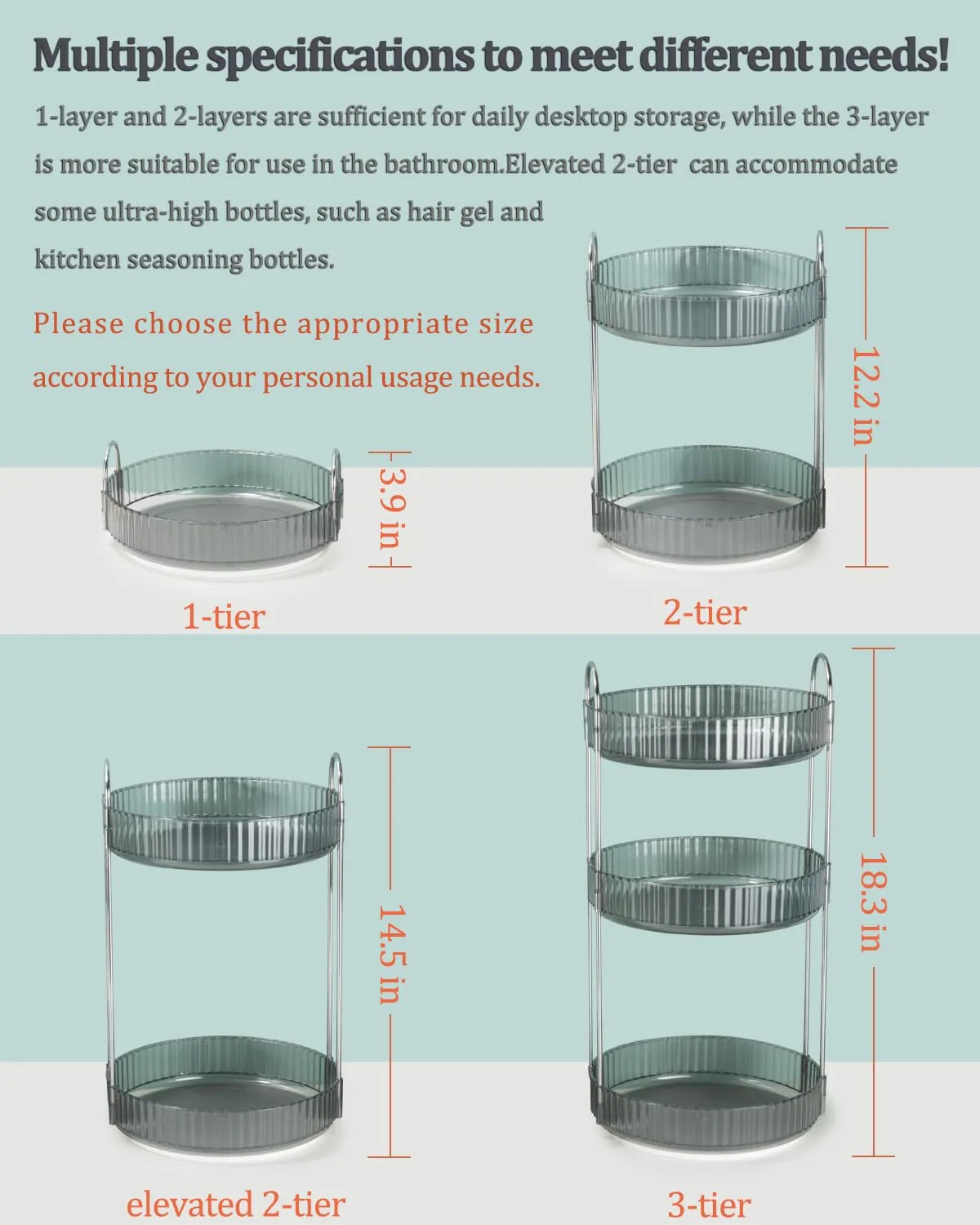 Argox 360 ° rotary makeup organizer, bathroom counter organizer,skincare care organizer,make up organizers and rotary storage.