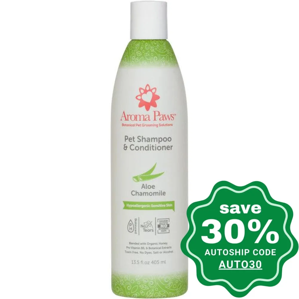 Aroma Paws - Pet Shampoo & Conditioner - Hypoallergenic & Fragrance Free - 13.5OZ