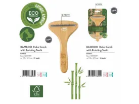 BAMBOO Rake Comb with Rotating Teeth
