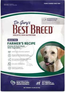 Best Breed Dr. Gary's Grain Free Farmer's Recipe Slow-Cooked in USA, Natural Dry Dog Food for All Breeds and Sizes, 13lbs.