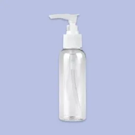 Bottle W/ White Lotion Pump & Travel Clip 100ml PET