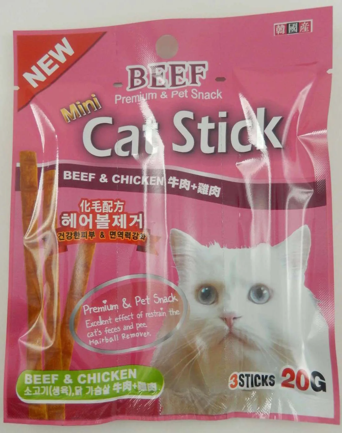 Bow Wow Mini Cat Stick in Beef & Chicken Cat Treat 20g