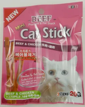 Bow Wow Mini Cat Stick in Beef & Chicken Cat Treat 20g
