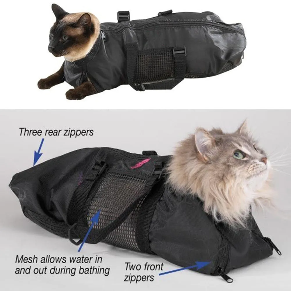 Cat Adjustable Grooming Retraint for Cat Baths, Pet Nail Trimming, medication and innjecting  administer, etc Anti Scratch Bite Restraint