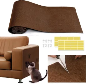 Cat Wall ScratcherCouch Corner Protectors for Cats78.7 * 15.8in Adhesive Carpet Remnants RollSticky Furniture Scratch Guards(Brown)