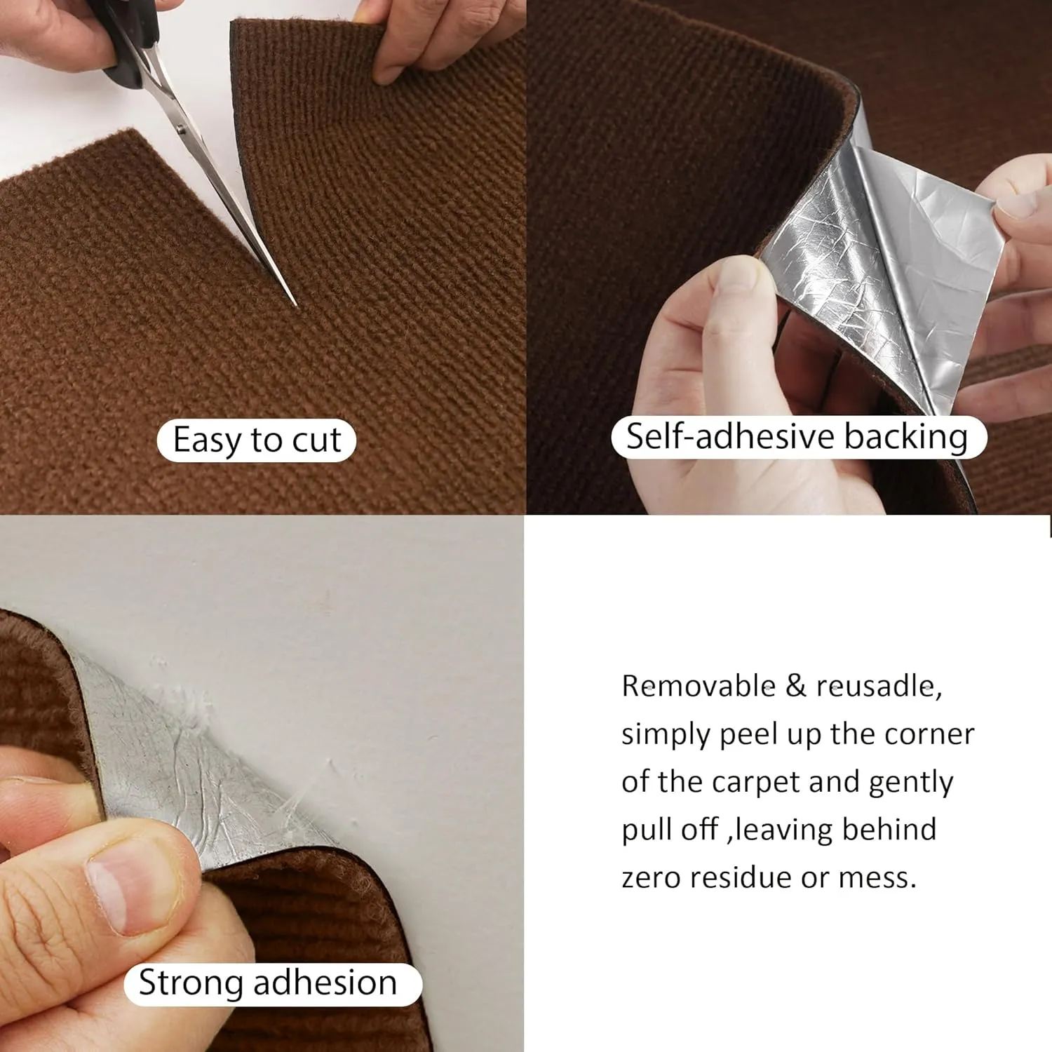 Cat Wall ScratcherCouch Corner Protectors for Cats78.7 * 15.8in Adhesive Carpet Remnants RollSticky Furniture Scratch Guards(Brown)