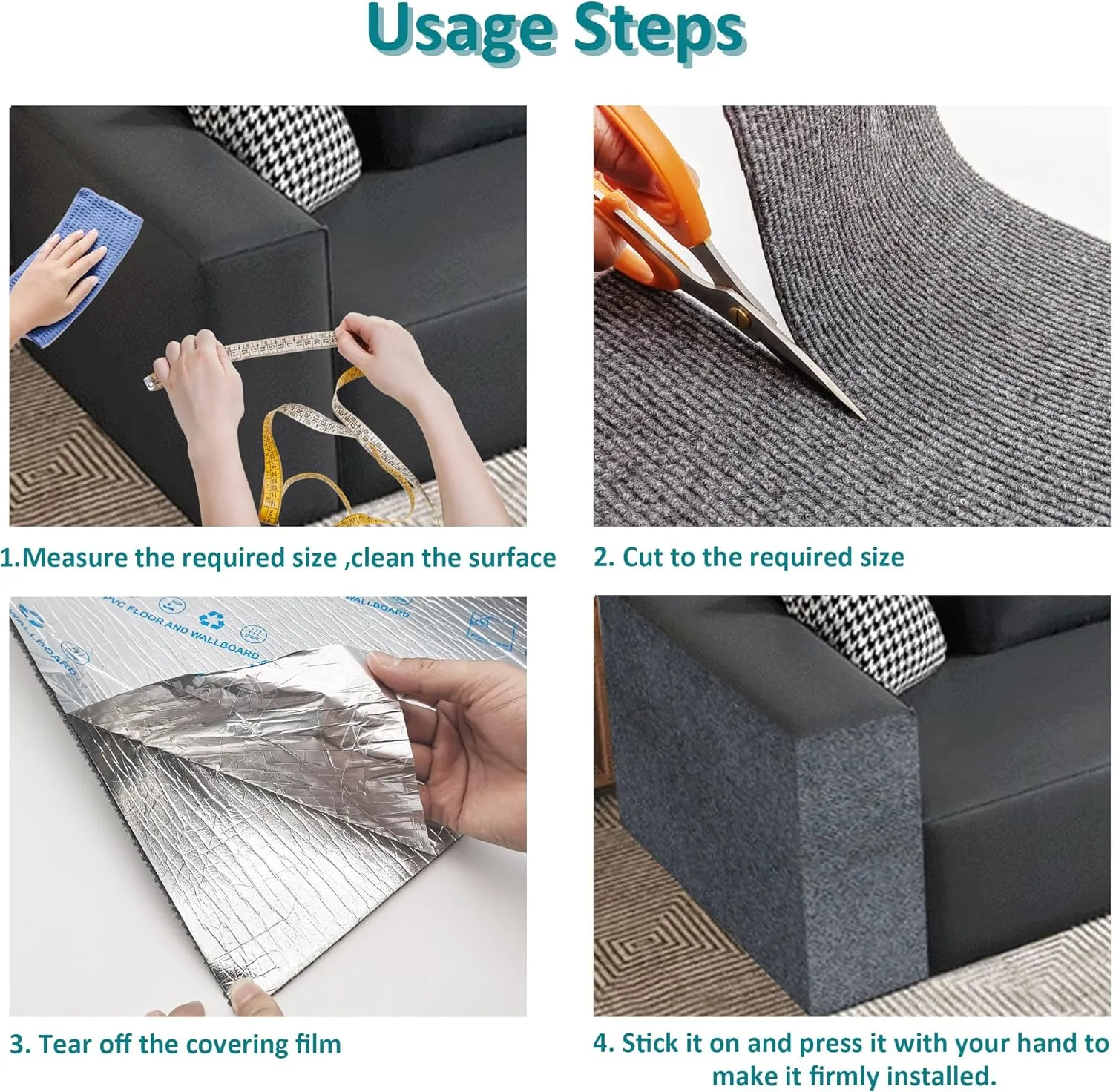 Cat Wall ScratcherCouch Corner Protectors for Cats78.7 * 15.8in Adhesive Carpet Remnants RollSticky Furniture Scratch Guards(Brown)