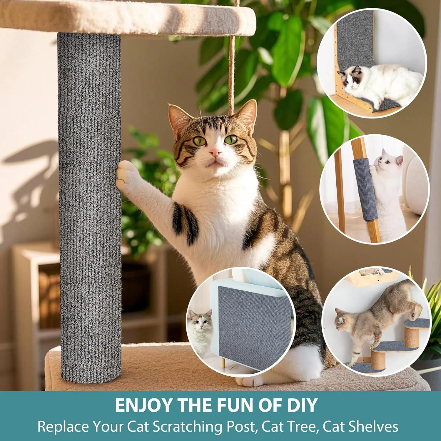 Cat Wall ScratcherCouch Corner Protectors for Cats78.7 * 15.8in Adhesive Carpet Remnants RollSticky Furniture Scratch Guards(Brown)