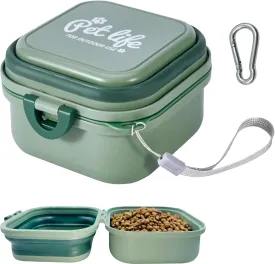 collapsible dog water bowl - Portable Travel Bowl for Dogs and Cats - Carry Pet Food - Collapsible Pet Water and Food Bowl - Convenient Feeding and Storage Solution - Food Storage Solution (Green)