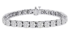 Diamond Tennis Bracelet (20.05 ct Diamonds) in White Gold
