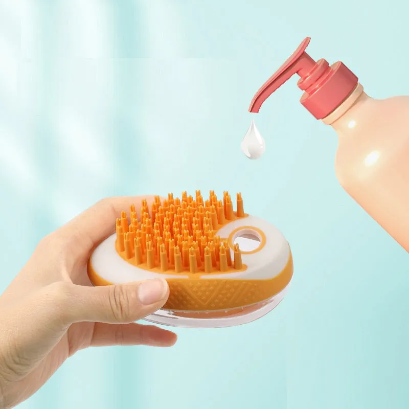 Dog Cat Bath Brush 2-in-1 Pet SPA Massage Comb Soft Silicone Pets Shower Hair Grooming Cmob Dog Cleaning Tool Pet Products