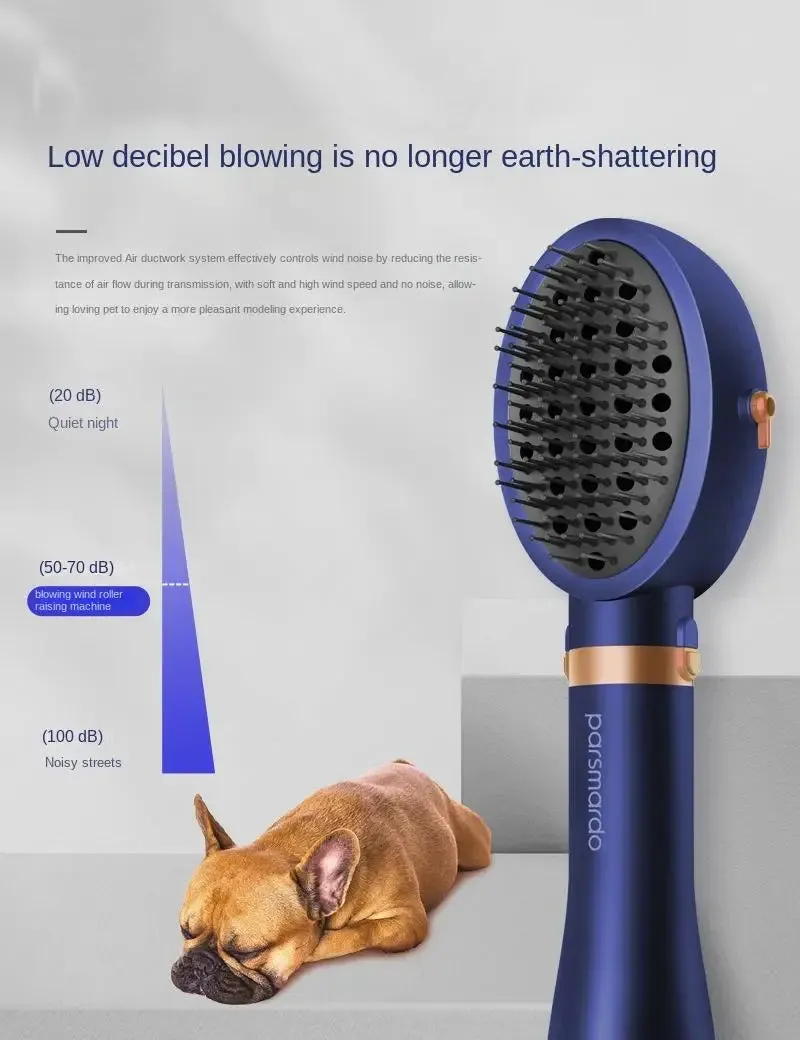 Dog / Cat  Hair Dryer Two-Sided Quiet Blowing Combs Dog Hair Comb Hot air Comb 3-Speed constant temperature protection for skin Comb