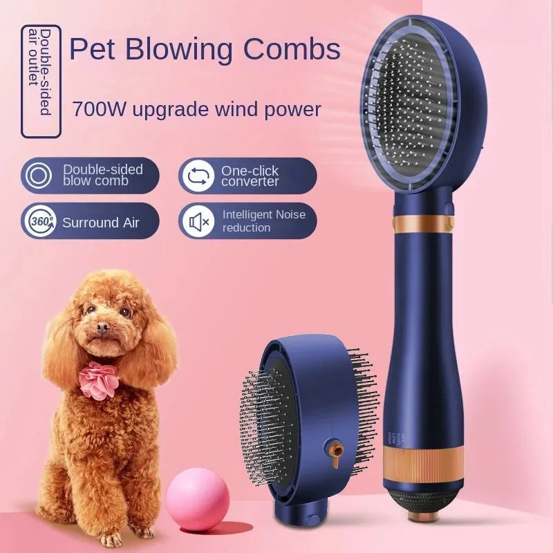 Dog / Cat  Hair Dryer Two-Sided Quiet Blowing Combs Dog Hair Comb Hot air Comb 3-Speed constant temperature protection for skin Comb