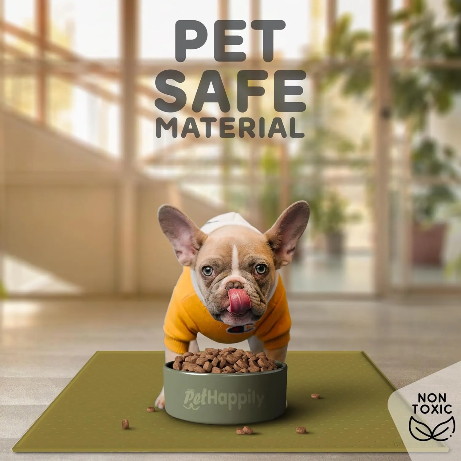 Dog Food Mat - 28x18" Large Silicone Stove Top Protector, Pet Feeding Station With Raised Edges, Waterproof Cat Bowl Mat for Food and Water, Easy Clean, Protects Floors