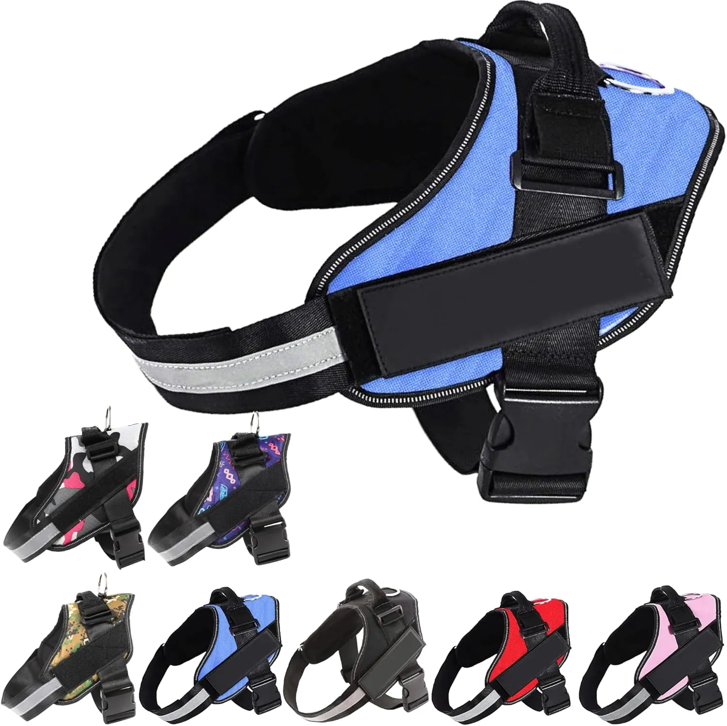 Dog Harness Medium Sized Dog, Harness Small Size Dog, Bull Dog Harness, Escape Proof Dog Harness, Do Not Pet Dog Harness, Front Clip Harness Dog. (Blue, Small)