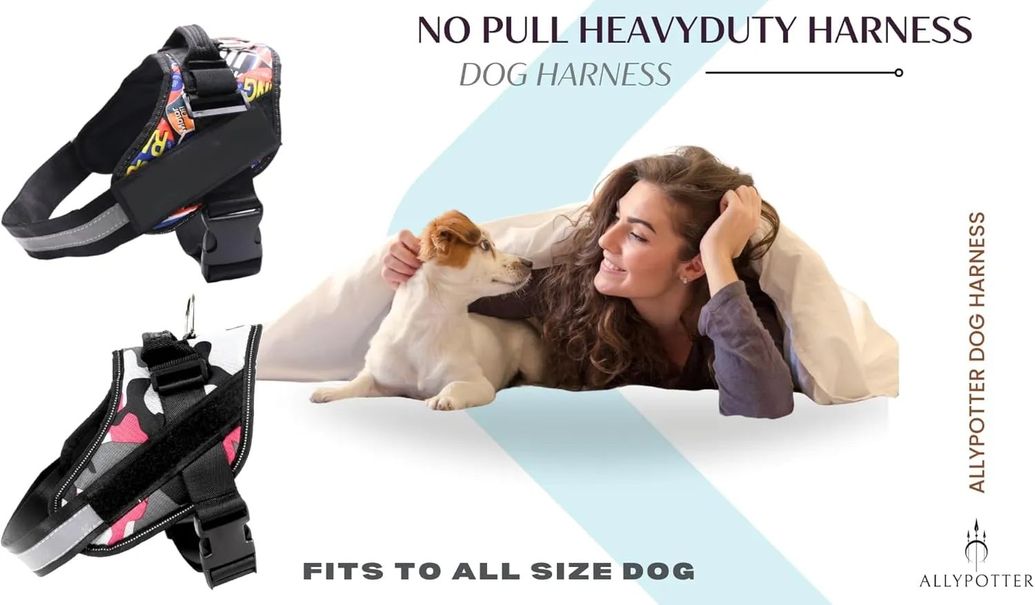 Dog Harness Medium Sized Dog, Harness Small Size Dog, Bull Dog Harness, Escape Proof Dog Harness, Do Not Pet Dog Harness, Front Clip Harness Dog. (Blue, Small)