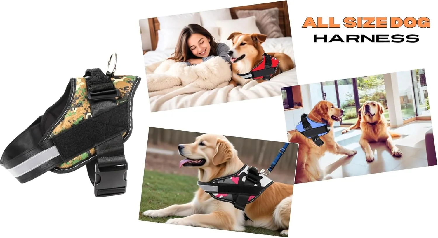 Dog Harness Medium Sized Dog, Harness Small Size Dog, Bull Dog Harness, Escape Proof Dog Harness, Do Not Pet Dog Harness, Front Clip Harness Dog. (Blue, Small)