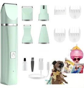 Dog Nail Trimmer Grinder Grooming Kit Paw Clippers Electric Thick Hair Shavers Professional Toenail Scissors Set 4 in 1 Cordless Drill Shedding Curved for Pet Cat Dog Puppy Feet Face at Home