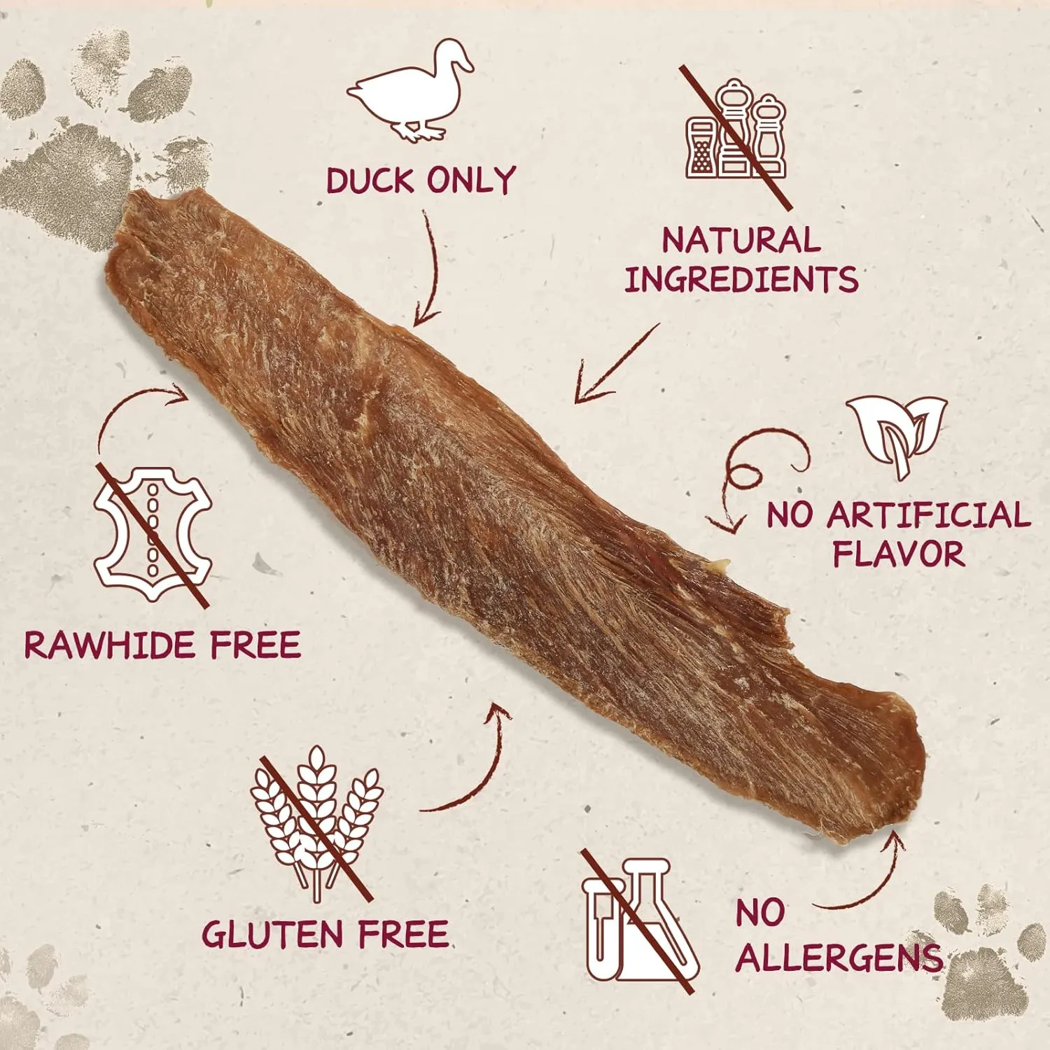 Dog Treats Jerky Duck Crisp Flakes, 1% Taurine Added, 6oz (170g), Duck Jerky Chip Flakes, High Protein Dog Training Rewards, Rawhide-Free, Gluten-Free