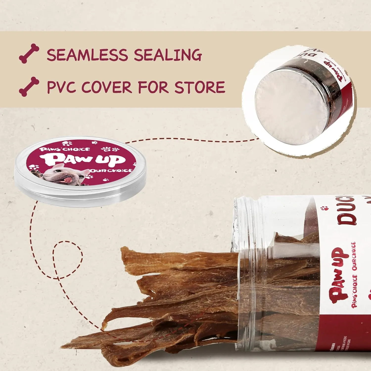 Dog Treats Jerky Duck Crisp Flakes, 1% Taurine Added, 6oz (170g), Duck Jerky Chip Flakes, High Protein Dog Training Rewards, Rawhide-Free, Gluten-Free
