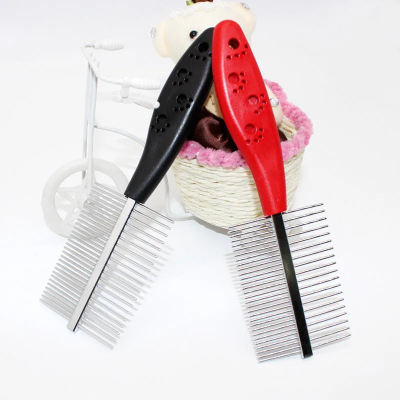 Double-Row Pet Grooming Comb – Dense & Sparse Teeth for Easy Detangling