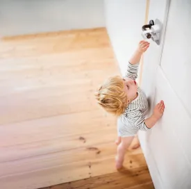 Dreambaby Adhesive Lever Door Handle Lock - Child Safety Locks for Doors & Handles - Suitable for Most Lever Door Handles - 2 Pack - White - Model L1480