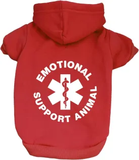 Emotional Support Animal (ESA) Pullover Fleece Lined Dog Hoodie (Hooded Sweatshirt) Assorted Colors Small