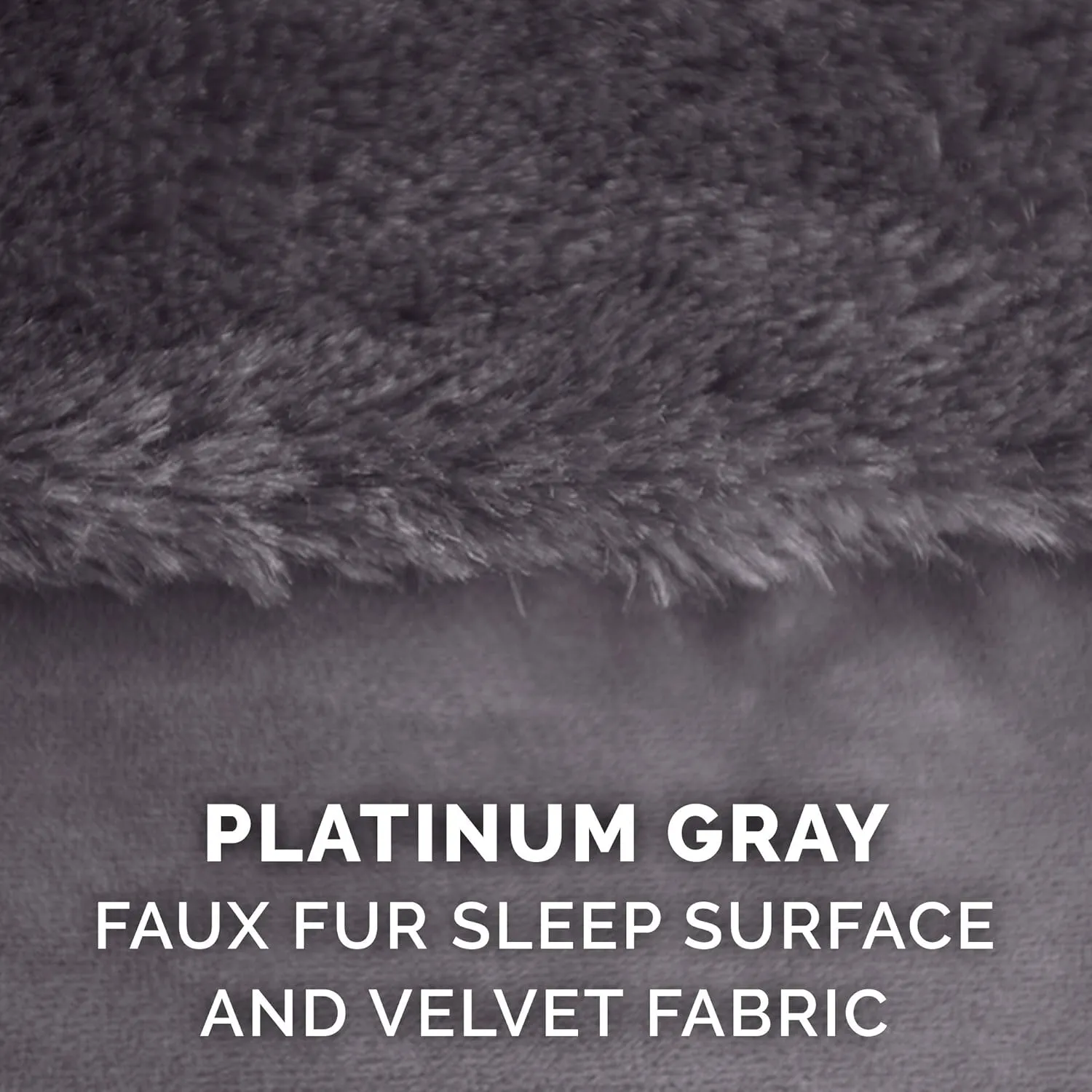Furhaven Pillow Dog Bed for Large/Medium Dogs w/ Removable Bolsters & Washable Cover - Plush & Velvet L Shaped Chaise - Platinum Gray, Large