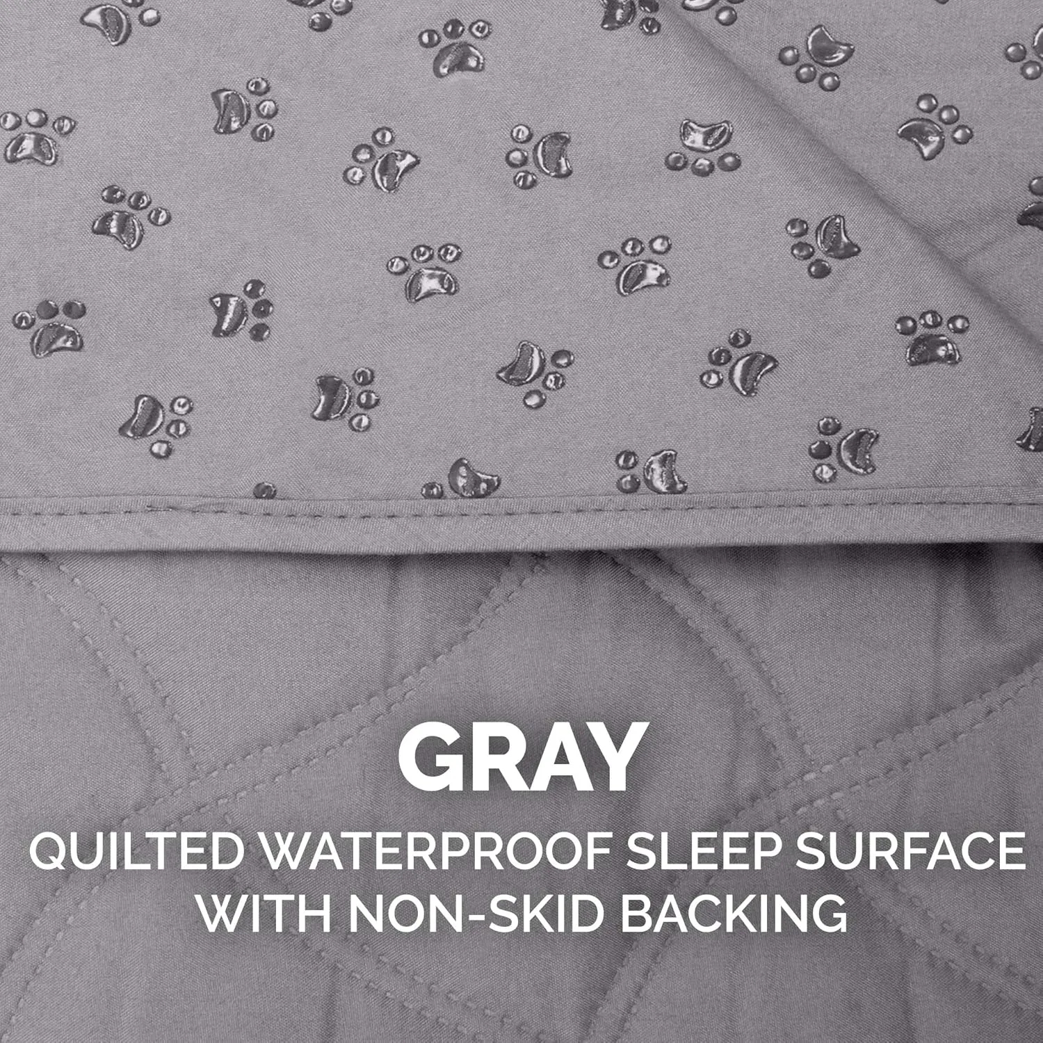 Furhaven Waterproof & Non-Slip Queen Size Mattress Cover Protector for Dogs & Cats, Washable, For Beds, Couches, & Car Seats - Quilted Twill Blanket Mattress Cover - Gray, Large/Queen Size