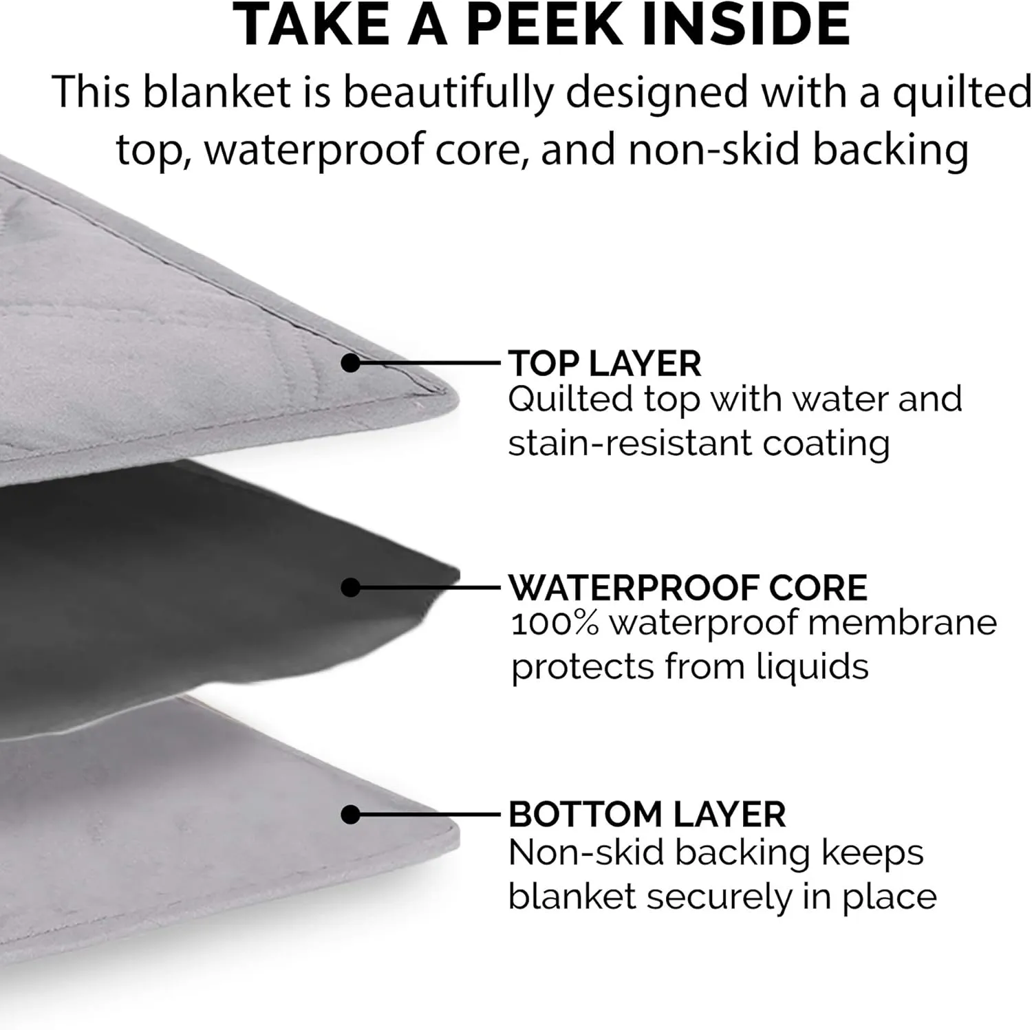 Furhaven Waterproof & Non-Slip Queen Size Mattress Cover Protector for Dogs & Cats, Washable, For Beds, Couches, & Car Seats - Quilted Twill Blanket Mattress Cover - Gray, Large/Queen Size