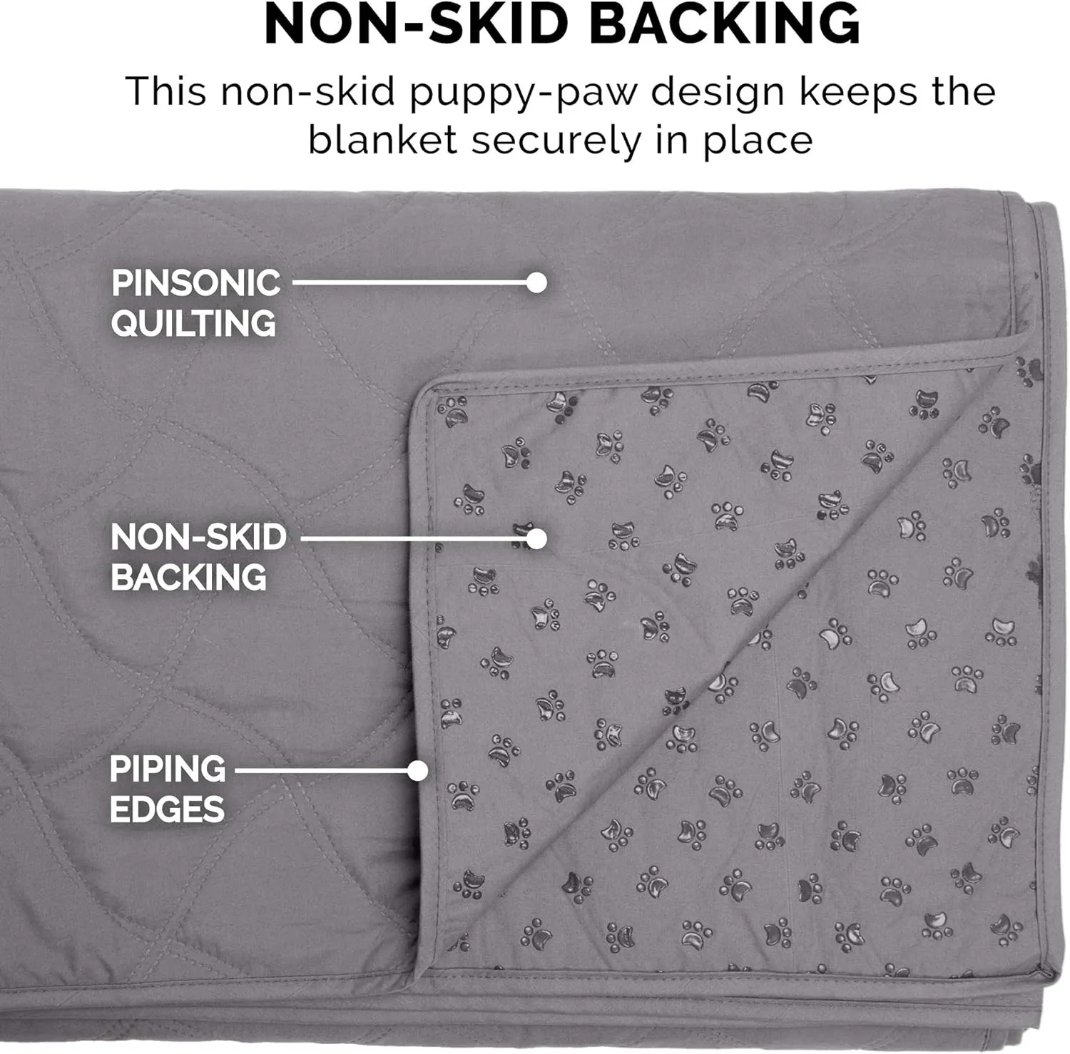 Furhaven Waterproof & Non-Slip Queen Size Mattress Cover Protector for Dogs & Cats, Washable, For Beds, Couches, & Car Seats - Quilted Twill Blanket Mattress Cover - Gray, Large/Queen Size