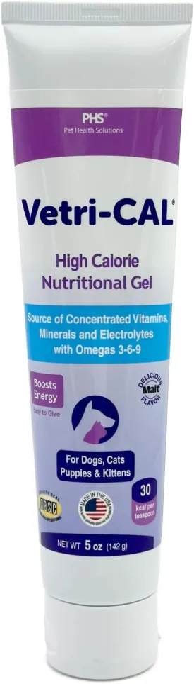 High Calorie Nutritional Gel for Dogs & Cats  Appetite Booster with Omega 3-6-9, Vitamins A-D-E-B  Recovery & Energy Support  Tasty Malt Flavor  5 oz Tube