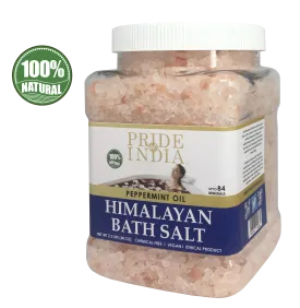 Himalayan Pink Bathing Salt - Enriched w/ Peppermint Oil and 84 