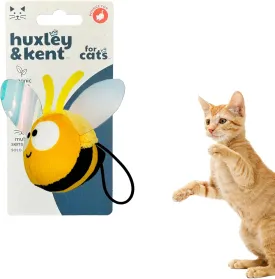 Huxley & Kent Plush Cat Toy - Bumble Bee Flinger - Spring Interactive Flinging Strong Catnip and Crinkle Filled Cat Toy - Kittybelles