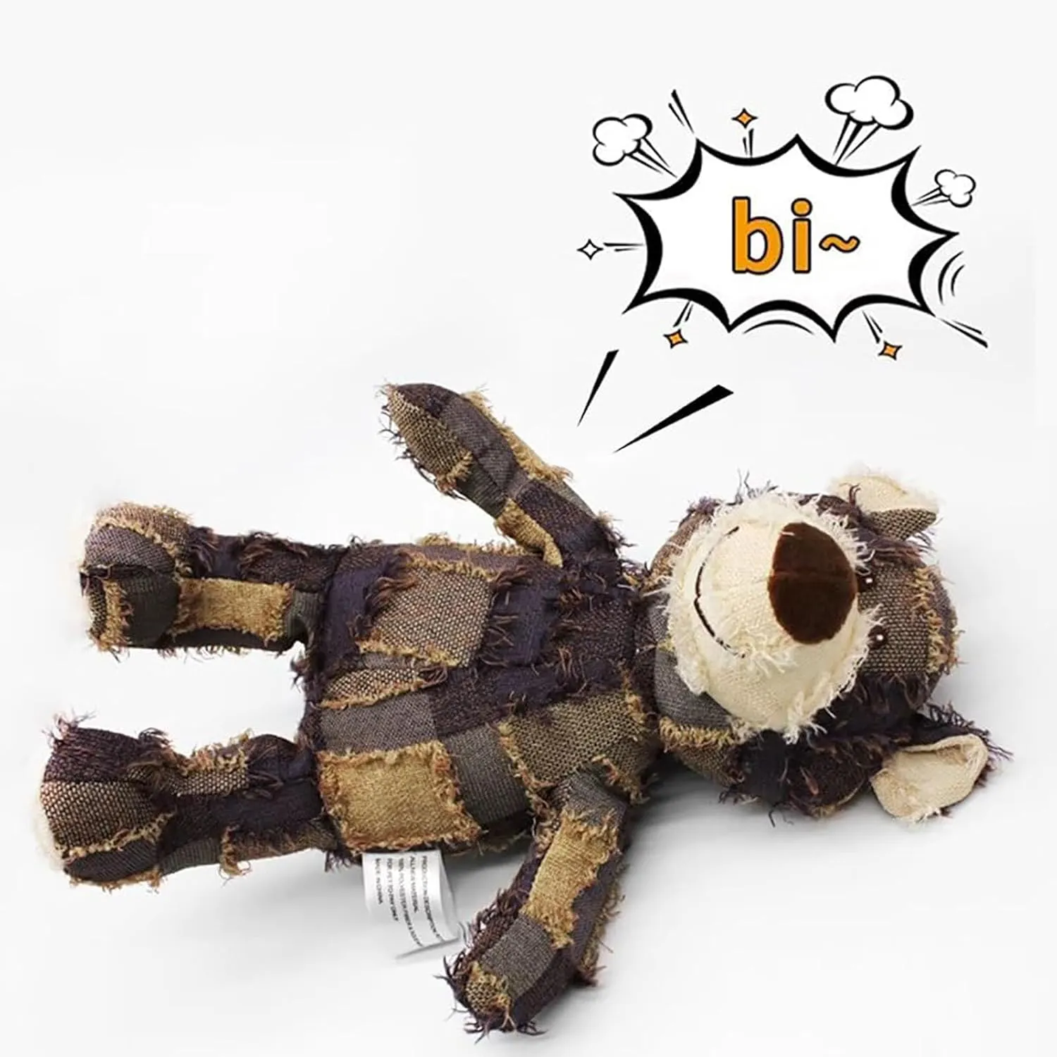 Indestructible Robust Bear, 2024 New Dog Companion for Heavy Chewers Robust Bear Toys for Aggressive Chewers Dogs, Squeaky Plush Interactive Dog Toys for Small Large Dogs (Light Brown, Large)