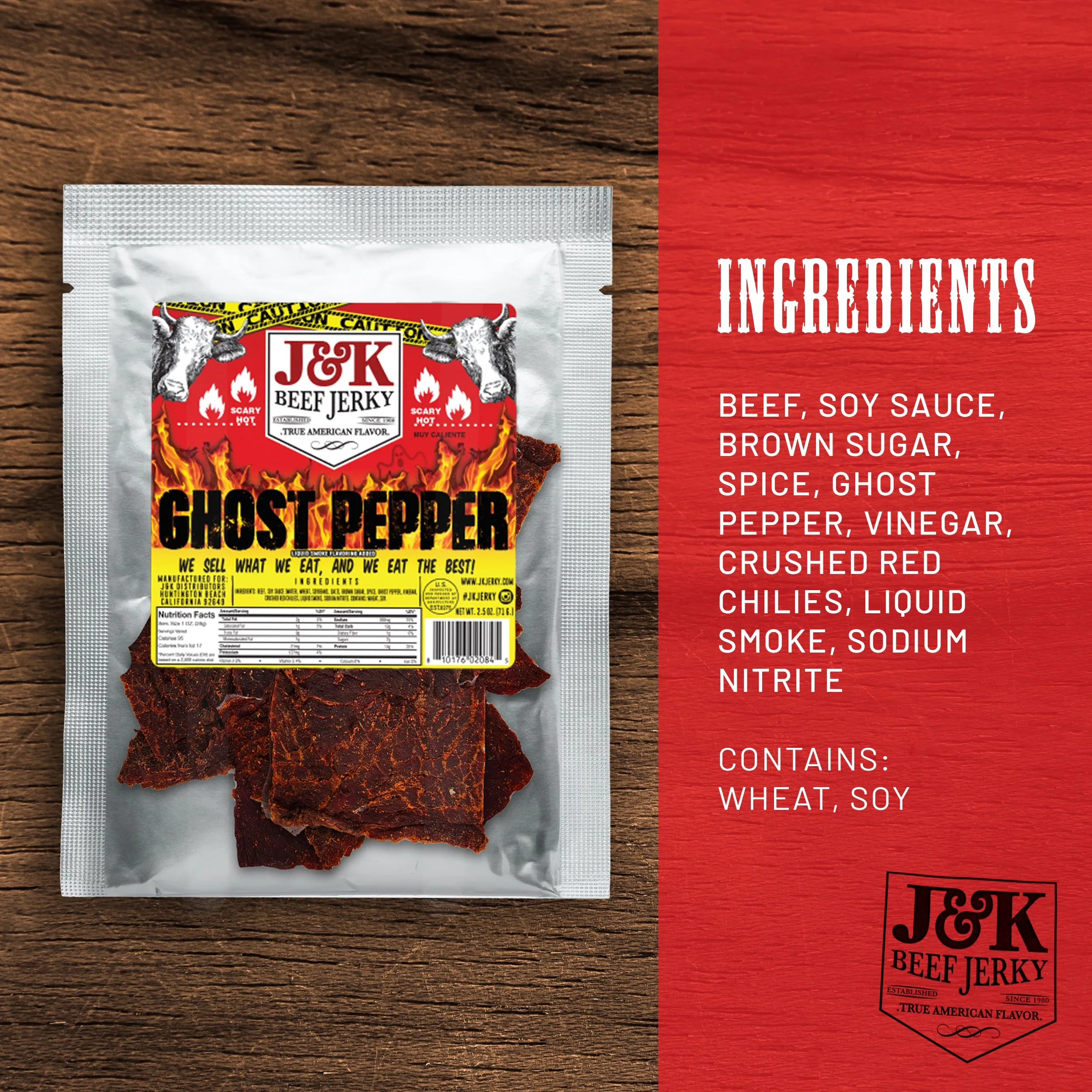 J&K Beef Jerky - Ghost Pepper Flavor