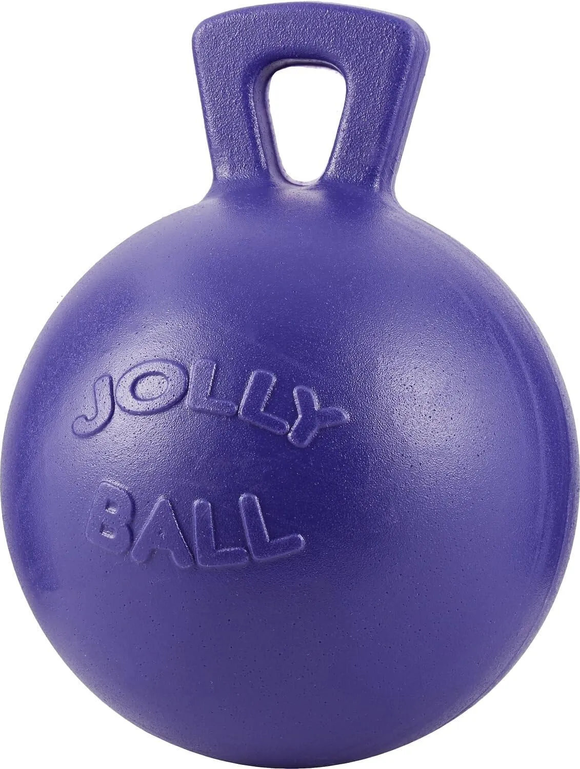 Jolly Pets Tug-n-Toss Heavy Duty Dog Toy Ball with Handle, 4 Inches/Petite, Purple (404 PR)
