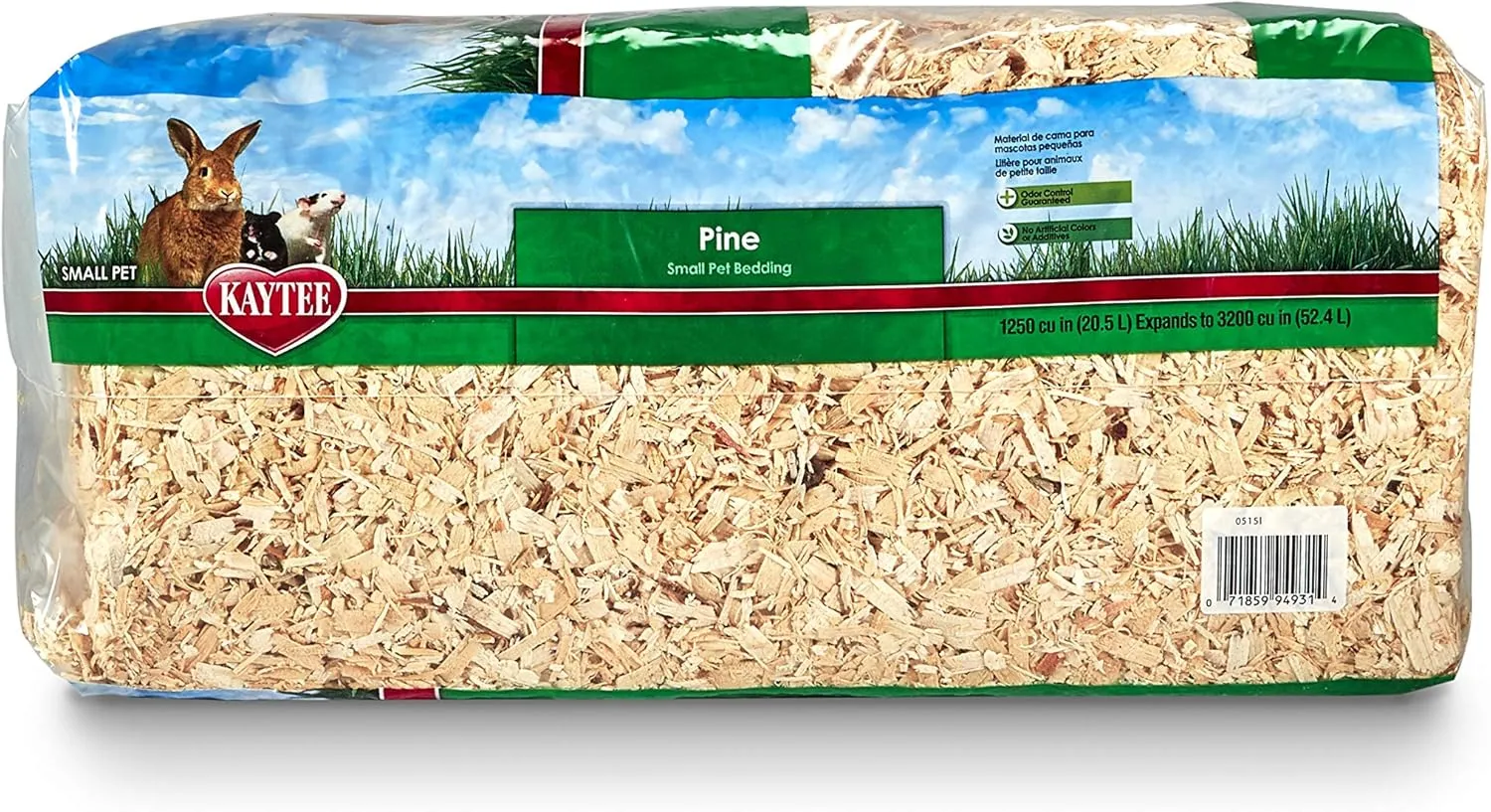 Kaytee Small Animal Pine Bedding For Pet Guinea Pigs, Rabbits, Hamsters, Gerbils, and Chinchillas, 52.4 Liter