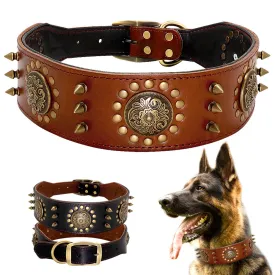 Leather Stud Large Dog Anti-Bite Dog Collar - GlamzLife