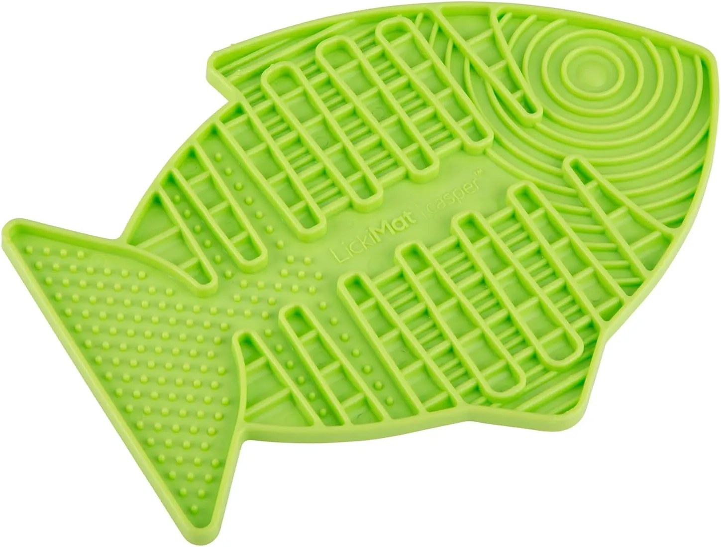 LickiMat Casper, Fish-Shaped Cat Slow Feeders Lick Mat, Boredom Anxiety Reducer; Perfect for Food, Treats, Yogurt, or Peanut Butter. Fun Alternative to a Slow Feed Cat Bowl or Dish, Green