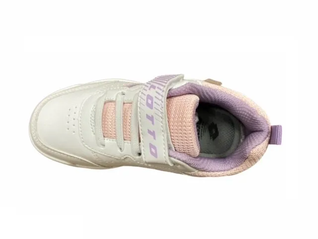 Lotto scarpa da tennis da bambina Set Ace AMF XVIII CL SL 215954 7J2 bianco-rosa