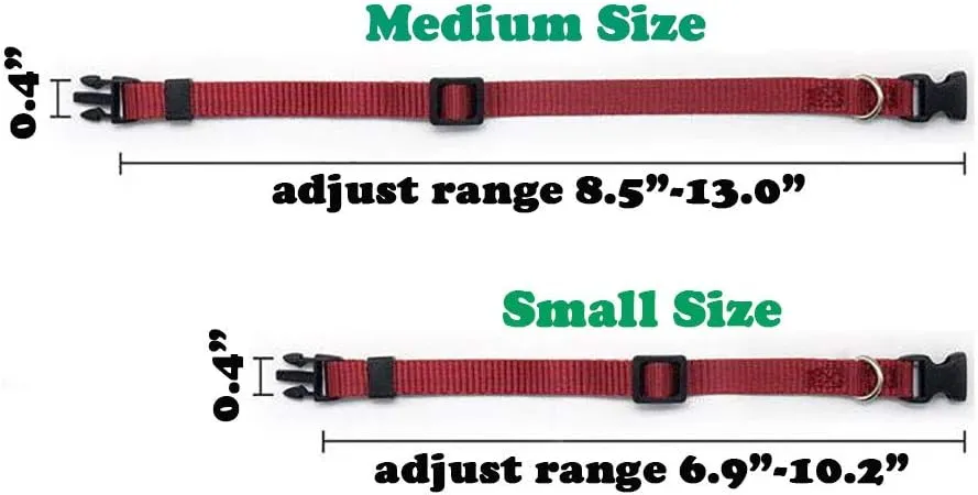Love Dream Puppy ID Collars - 15pcs Soft Nylon Adjustable Breakaway Collars for Litter Identification, Newborn Puppies & Kittens (M(8.5"-13.0"))
