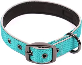 Max and Neo Glacier Reflective Neoprene Metal Buckle Dog Collar - We Donate a Collar to a Dog Rescue for Every Collar Sold (Large, Teal)